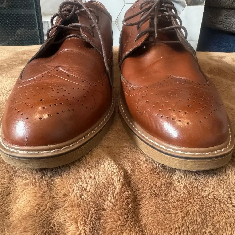 Arkbird Men’s Brown Lace Up Oxford Dress Shoes Size 12 Classic‎ Staple Preppy